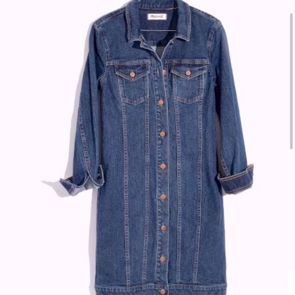 Madewell seamed denim dress small - Picture 8 of 9